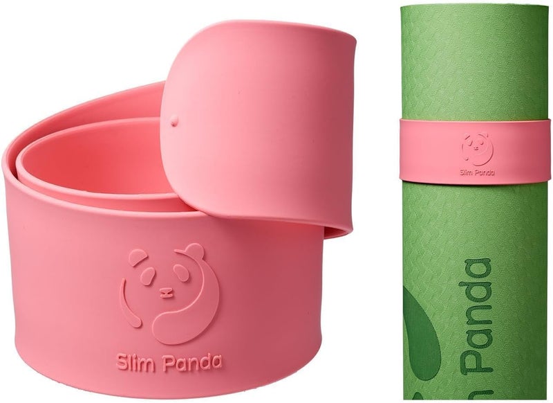 Slim Panda Yoga Mat Strap Slap Band, One Snap Keeps Mats Tightly Rolled, Heavy-Duty Clasp Fits Most Size Mats(24" L X 2" W) - Image 1